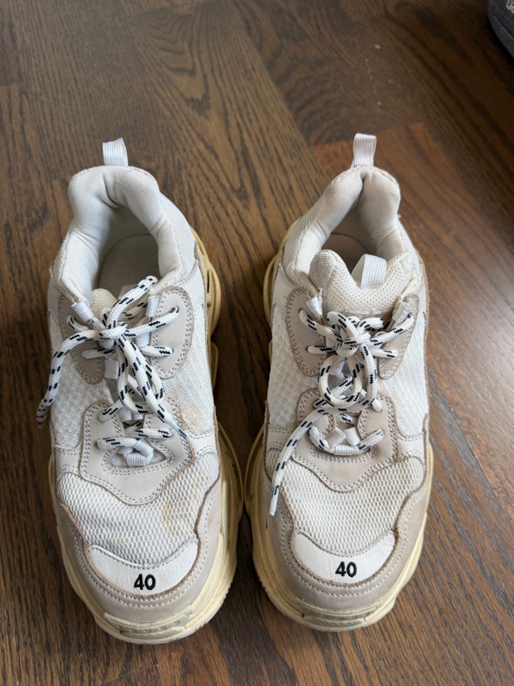 Balenciaga Triple S Chunky Sneakers in Off-White and Cream - Picture 3 of 6